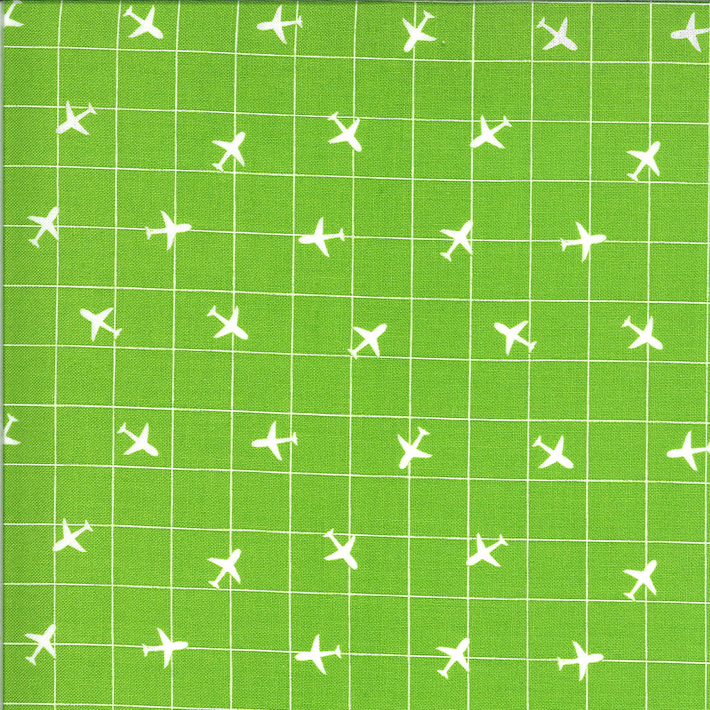 A grid with airplanes on green